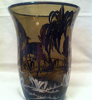 VASO IN VETRO DI BOEMIA E ARGENTO - BOHEMIAN VASE AND SILVER