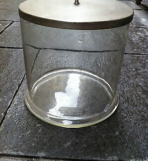 CONTENITORE VETRO E ALPACA  DA FARMACIA CONTAINER GLASS AND ALPACA PHARMACY