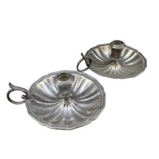 Due Candelabri  in argento silver candelabra 1940 a pairs Silver Italy Bugia