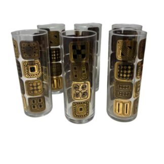 Glass Silver Crystal 1950 Midcentury Bicchieri Argento