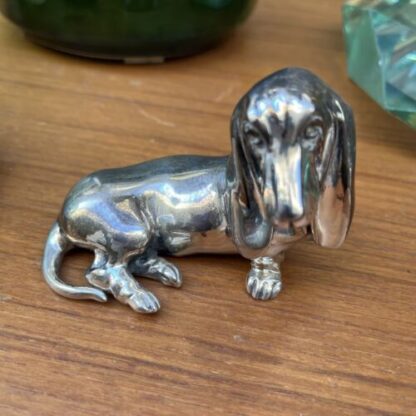 Bassotto Cane In Argento sausage dog silver - immagine 2