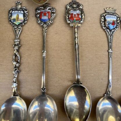 Set Cucchiani Argento Europa E Italia Vintage Cups Europe And Italy Emerald - immagine 6