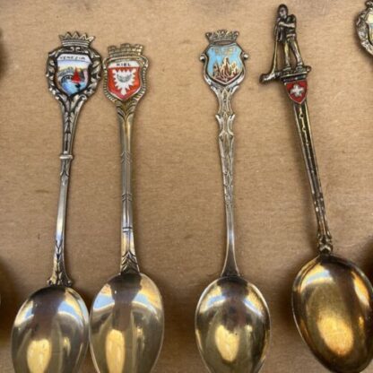 Set Cucchiani Argento Europa E Italia Vintage Cups Europe And Italy Emerald - immagine 7