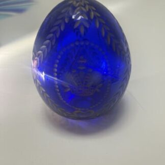 Easter egg Crystal cut in Blea  and gold Fabergé Imperial Style
