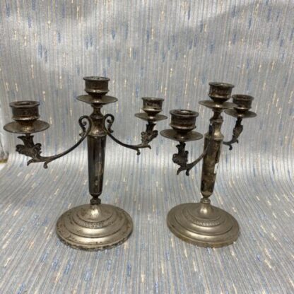 Midcentury  candelabra silver