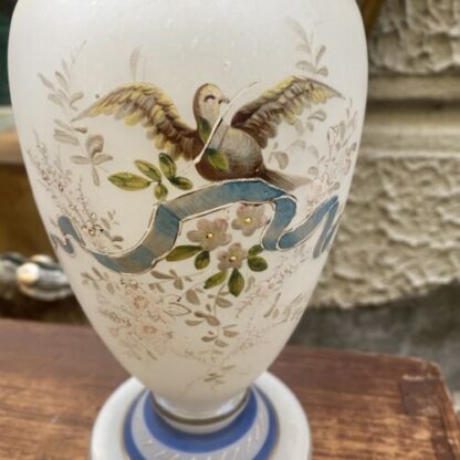 vaso lattimo glass vase 1900 antique - immagine 3