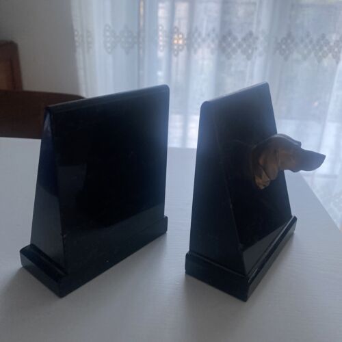 bookends Marme Brass Dog italy Fermalibri Antique Dog Sausage Dog - immagine 4