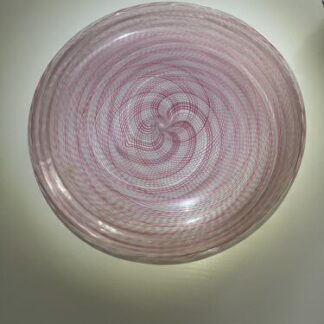 Venini Murano Glass Filigrana Dish Centerpiece  Vetro Murano