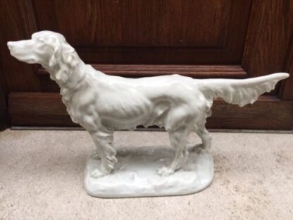 Porcellana cane art Deco Herend 1938 Porcelain Dog Setter