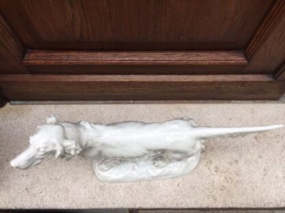 Porcellana cane art Deco Herend 1938 Porcelain Dog Setter - immagine 5