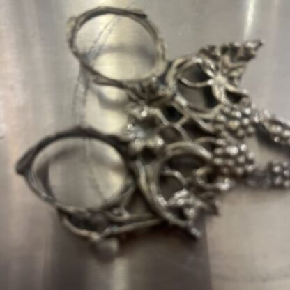 Antique Scissor Silver Italy  Forbici In Argento Uvaggio - immagine 2