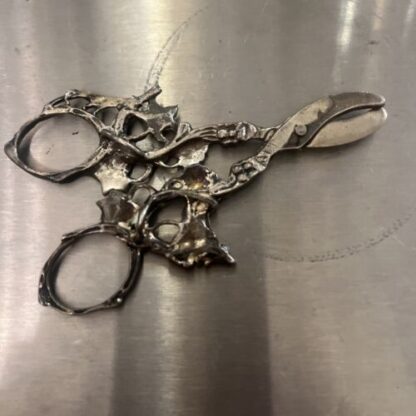 Antique Scissor Silver Italy  Forbici In Argento Uvaggio - immagine 4
