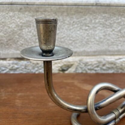 Silver Candelabra 1930 Candelabro Intreccio Stile Gio Ponti - immagine 3