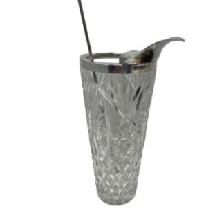 Shaeker In Cristallo e Argento Silver Crystal Italy Midcentury