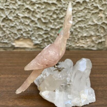 sculpture parot quarzo rosa pappagallo - immagine 8