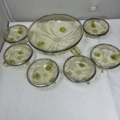 SET MACEDONIA GLASS SILVER URANIUM GLASS ARGENTO - immagine 3