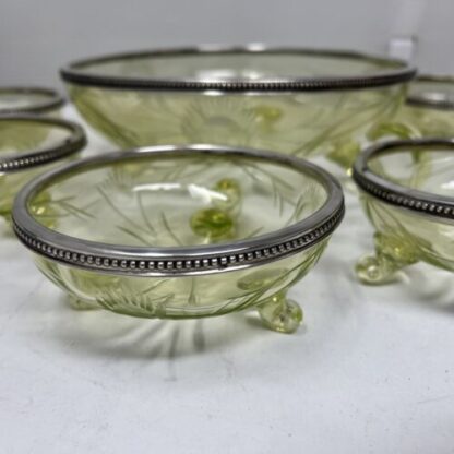 SET MACEDONIA GLASS SILVER URANIUM GLASS ARGENTO - immagine 4
