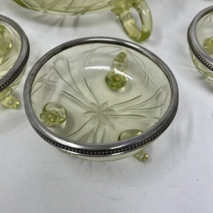 SET MACEDONIA GLASS SILVER URANIUM GLASS ARGENTO - immagine 7