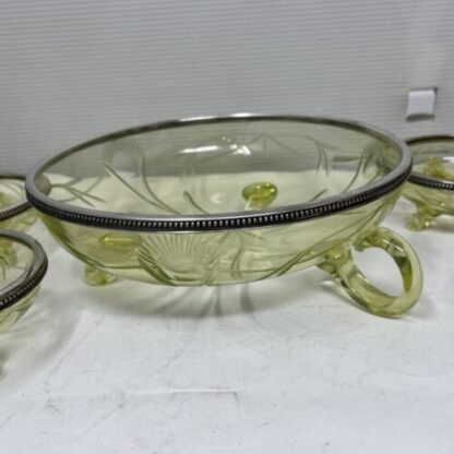 SET MACEDONIA GLASS SILVER URANIUM GLASS ARGENTO - immagine 10