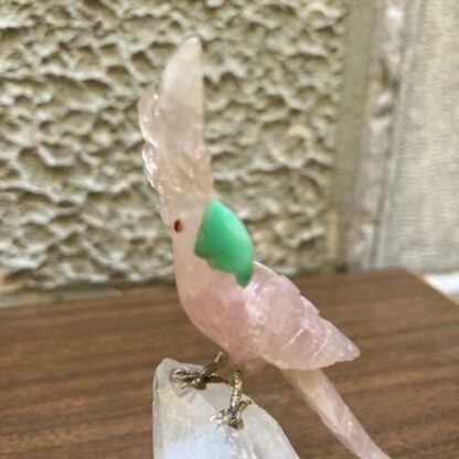 sculpture parot quarzo rosa pappagallo - immagine 14