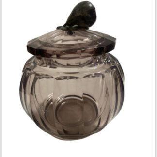 Crystal box glass midcentury  Silver  italy scatola portagioie