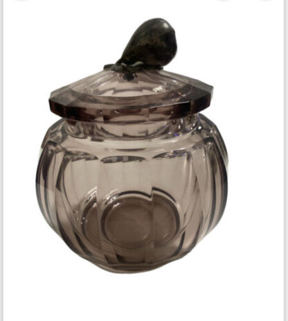 Crystal box glass midcentury  Silver  italy scatola portagioie