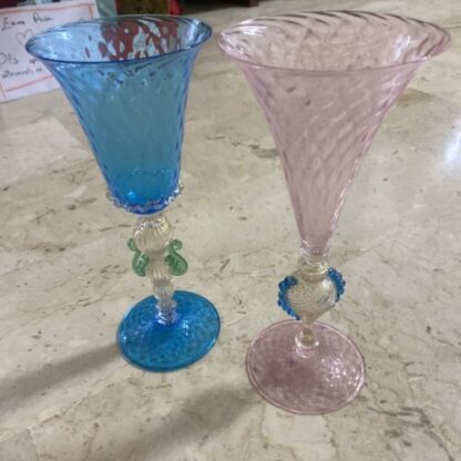 calice Venezia murano antique glass Tipetto  Midcentury Murano Glass - immagine 2