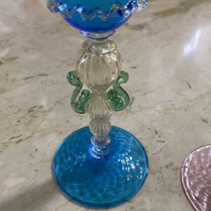 calice Venezia murano antique glass Tipetto  Midcentury Murano Glass - immagine 6