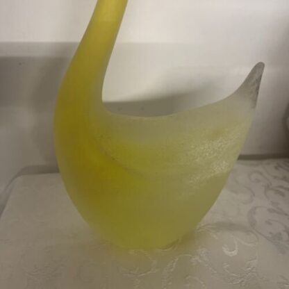 CIGNO VETRO SCAVO YELLOW SWAN MURANO  GLASS CENEDESE VENEZIA - immagine 3