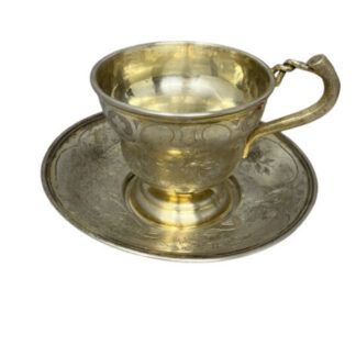 Tazza con piattino antico in argento  Antique Cup Silver Russian