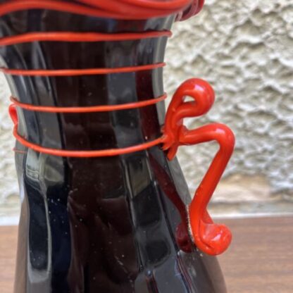 Fratelli Toso Vaso nero con anse a nastri Murano Glass - immagine 9