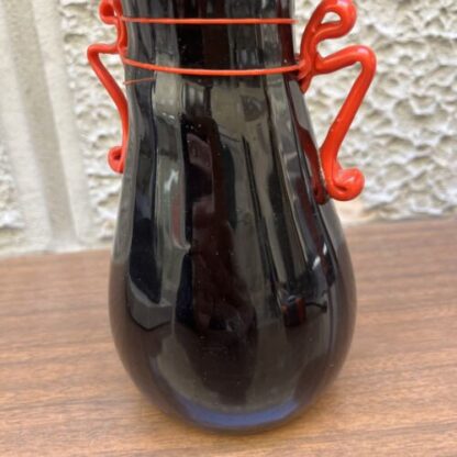 Fratelli Toso Vaso nero con anse a nastri Murano Glass - immagine 11
