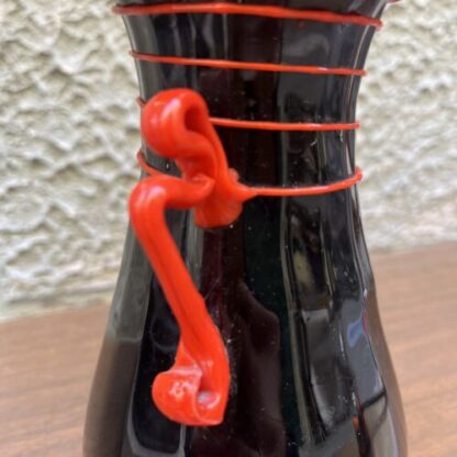 Fratelli Toso Vaso nero con anse a nastri Murano Glass - immagine 19