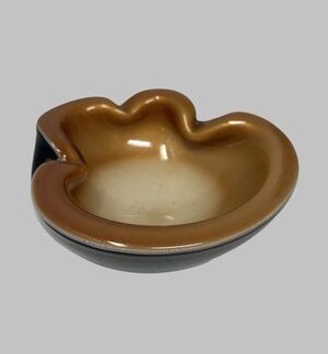 Alfredo Barbini Murano Black Italian Art Glass Bowl Ashtray Rare