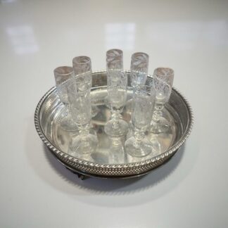 Glass Antique Venezia Liquor Silver Centerpeice  Rosolio Italy