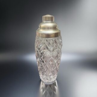 Shaker Cocktail in Cristallo ed Argento Vintage Silver Midcentury Crystal