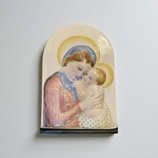 EPIGONO LENCI. CERAMICHE "AMBA "TORINO ANNI 30. CAPOLETTO MADONNA CON BAMBINO.